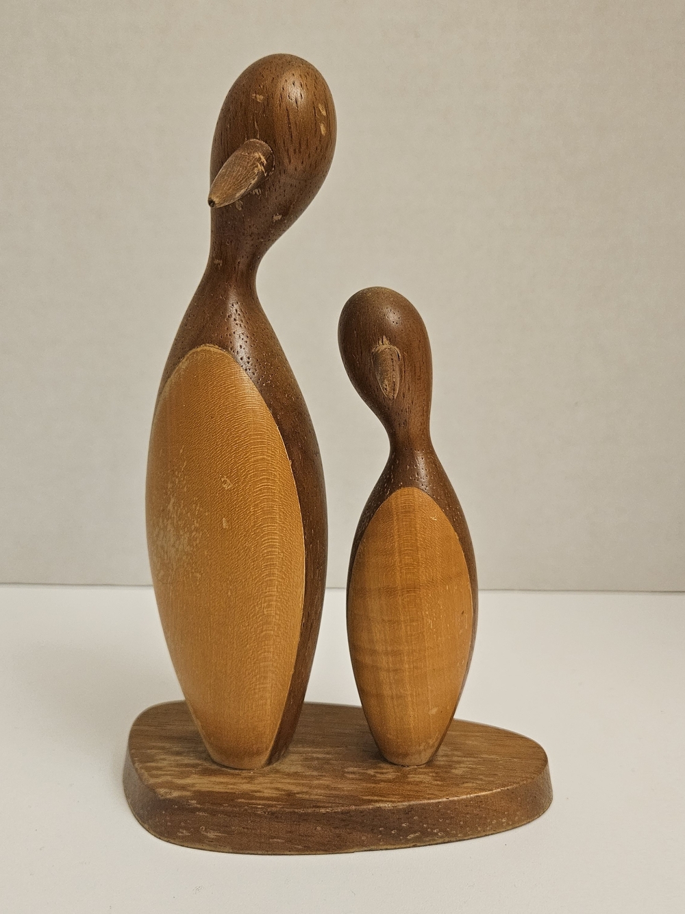 Oberländer Handarbeit Wood Handcarved Penguins Switzerland Mid Century